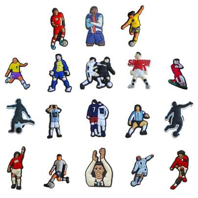 18 قطعة من الدلاليات للأحذية لأحذية السقوط والشرائح والصنادل، اكسسوارات تزيينية للأحذية لهدايا عيد الميلاد ومناسبات الحفلات، ملحقات أحذية رياضية جميلة لكرة القدم لفصلي الربيع والصيف