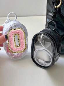 1pc Portable PVC Data Cable & Charger Storage Bag For Daily Use And Traveling, Earphone Case And Cellphone Organizer Power Bank Travel Bag Portable Charger Charger Case School College Back To School Headphone Case Cable Bag Electronic Bag Dorm Cable Organizer Home Camping - White - View 4