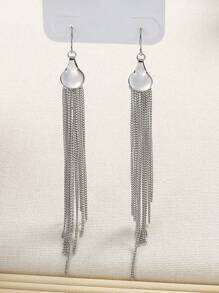 TopHanqi Metal Tassel Drop Earrings