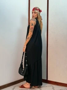 Women Long Dresses - Black - View 2