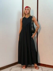 Women Long Dresses - Black - View 1