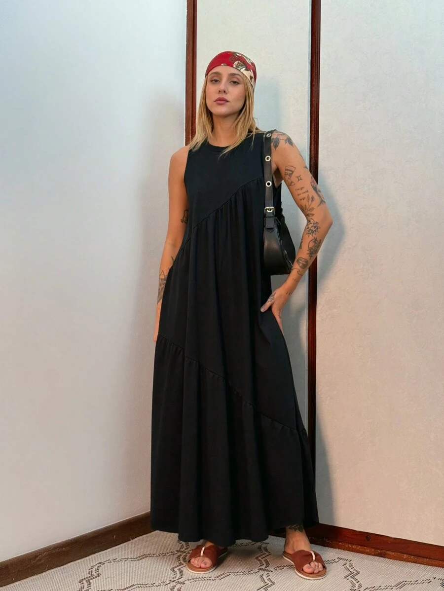 Women Long Dresses - Black - View 1