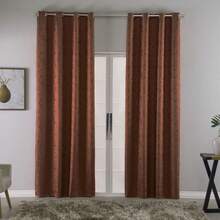Jacquard Fabric Curtain 3.00x2.70 Semi Blackout Living Room And Bedroom - MÀU NÂU - Xem 1