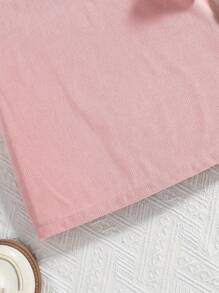 2pcs/Set Girls Cute Pinafore Style Knit Top & Skirt Set, Comfortable Solid Color Flounce Sleeve Crew Neck Sweater And Soft Pinafore Dress, Versatile Autumn Outfit For Teens And Adolescents - White - View 9