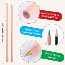 12支木质彩色铅笔，每支7色。适合成人和学生用于素描、家庭绘画、圣诞贺卡涂色、DIY艺术和办公、学校、绘画、标记、文具、男孩、女孩、学校用品、返校 - 彩色 - 查看 5