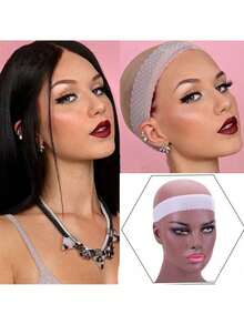 1pc Silicone Hair Band, Anti-Slip And Anti-Fall Hair Extension Headband - Apricot - View 8