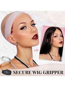 1pc Silicone Hair Band, Anti-Slip And Anti-Fall Hair Extension Headband - Apricot - View 6