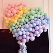 100 piezas Globos de látex de 10 pulgadas de colores pastel, globos redondos de helio multicolor tipo macarrón para decoración de fiesta de cumpleaños, arcoíris, boda