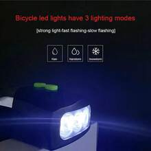 1pc 3LED Bicycle Horn Front Light, Mountain Bike Night Riding Bright Lighting Lamp, High Decibel Warning Horn - Multicolor - View 6