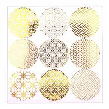 90 件圆形金箔金属贴纸、信封封条、礼品翘曲标签贴纸、婚礼请柬封条贴纸