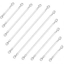 1buc/5buc Argintiu Garnituri de bijuterii din oțel inoxidabil Colier Brățară Închizătoare de homar Extensor de ajustare pentru realizarea de bijuterii (2 inchi, 3 inchi, 4 inci, 5 inchi, 6 inci)