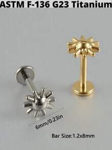 1 Stück Kubischer Zirkonia Sonne G23 Titan Knorpel Ohrringe Stecker 16G Innengewinde Stern Helix Cz Kubisch Zirkonia Blumen Ohr Tragus Piercing Schmuck Valentinstag