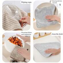 5/10pcs Hanging Kitchen Cleaning Towels, Microfiber Cleaning Cloths, Dish Rags, Washable & Durable Kitchen Dishcloths, Degreasing Rags, Super Absorbent Towels, Home Car Wash Cloths, Glass Wiping Cloths, Cleaning Supplies, Cleaning Tools, Kitchen Accessories