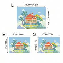 Fondo de fotografía con tema de perro azul, cielo de dibujos animados, edificio, decoración de fiesta de cumpleaños, telón de fondo para cabina fotográfica, accesorios - Multicolor - Ver 5