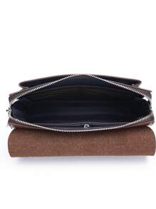 个性化新款男士米兰印花胸包/腰包，方便携带，可用作单肩手机包、休闲通勤斜挎包/腰包/旅行包，情人节礼物，情人节 - 棕色 - 查看 8