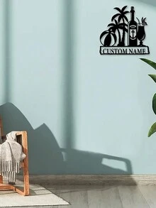 One Iron Art Customized Beach Juice Wall Art For Personalized Home Decoration. A Dolphin For Bedroom Decoration Sign Suitable For Porch, Terrace And Gifts. Birthday Graduation