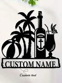 One Iron Art Customized Beach Juice Wall Art For Personalized Home Decoration. A Dolphin For Bedroom Decoration Sign Suitable For Porch, Terrace And Gifts. Birthday Graduation