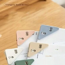 10 piezas de sujetalibros triangulares multiángulo y coloridos, clips de fijación prácticos, ajustables, antideslizantes, estante de almacenamiento de escritorio que ahorra espacio para carpetas, papeles y libros. Material plástico. Organizador de archivos, imprescindible para el inicio del año escolar y para la oficina. (Color al azar) - Multicolor - Ver 5