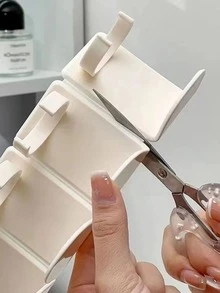 1 件多功能壁挂式收纳架，浴室收纳架，免钻展示架，带浴室用品收纳盒，柜门后置物架，可放置护手霜、牙膏和洗面奶，壁挂式浴室架 - 白色 - 查看 5