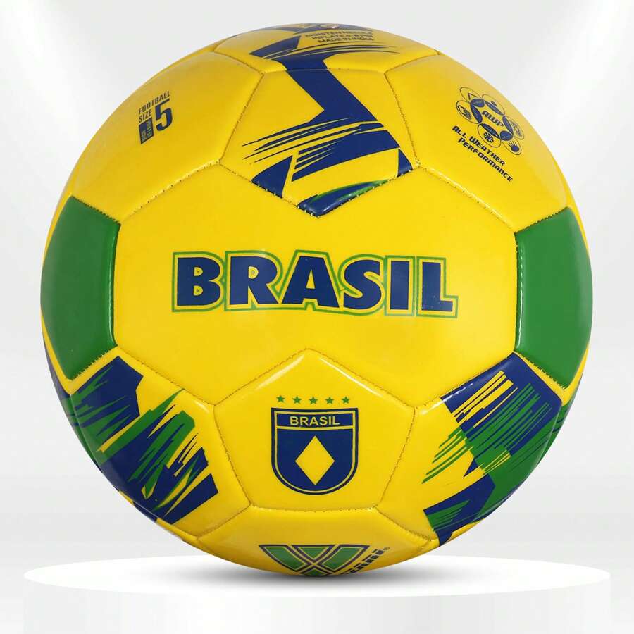 Vizari National Team Soccer Ball – Size 3, 4, 5 For Youth & Adults | Durable Faux Leather & Rubber | Country Designs: USA, Mexico, Brazil, Argentina, Germany, Portugal, England, Japan, Australia - 巴西 - 查看 1