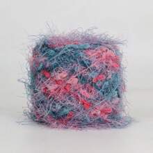 特殊跳舞羽毛毛球紗，柔軟光滑閃爍毛線，DIY編織圍巾或披肩 - 彩色 - 查看 7