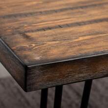 Amisos 6-Piece Dining Set, Hairpin Dining Table With 4 Chairs And A Wood Bench, 3 Color Options - 棕色 - 查看 6