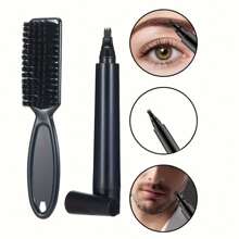 Beard Pencil Filler Kit - Waterproof, Long-Lasting, Natural Makeup Beard Pen With 4-Tip Design, Beard Brush, And Alcohol-Free Formula - Perfect Fathers Day Gift For Men Hair Removal, Face Hair Removal, Hair Trimmer, Hair Trimmer, Barber Supplies, Haircut, Bag, Organizer, Storage, Hair Clips, Hair Accessories