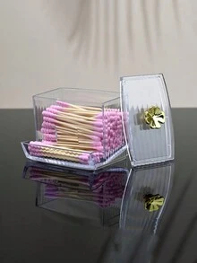 4-Leaf Clover Q-Tip Holder, Automatic Pop-Up Cleaning Swab Organizer Box For Desk - Multicolor - View 5