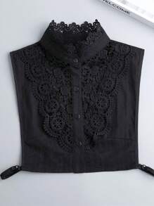 舒适柔软的提花面料女式仿领 - 可拆卸可调节高领毛衣，适合搭配毛衣、连衣裙和各种其他服装情人节 - 彩色 - 查看 9