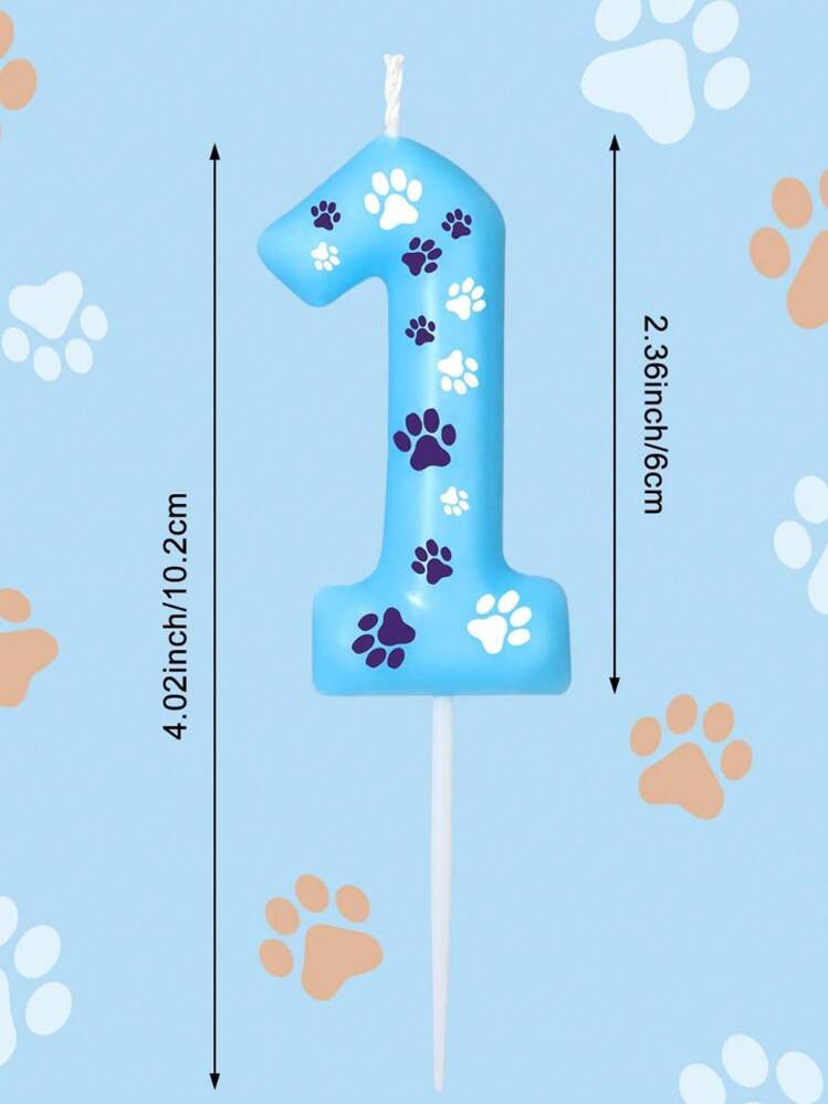 Candela Numero 0 A Forma Di Zampa Di Gatto E Cane Per Torta - Decorazione Rosa Con Zampa Di Gattino Per Compleanno A Tema Animali - 2