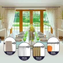 1 件装窗户窗帘杆，现代装饰黄铜窗帘杆，重型窗帘杆，黑色窗帘杆，适用于卧室、客厅、露台、厨房、农舍，可调节易安装窗帘杆 - 黑色 - 查看 7