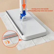 Face Towel Mini Mop Slouchy Mop Clip Cloth Face Towel Second Use Automatic Mop Wipes Home Bathroom Kitchen Mop - Default - View 6