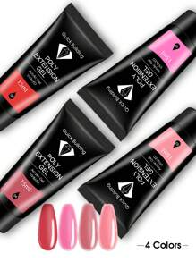 9入組聚合物指甲凝膠套件入門套裝,15毫升紅粉色水晶丙烯酸凝膠,配有指甲模板,刷子,夾子和滑動溶液,適用於初學者,專業法式設計diy美甲工具,銷售禮品,適用於家庭使用。 - 彩色 - 查看 3