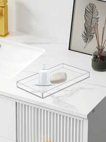 1 bộ Khay đựng đồ trang điểm bằng Acrylic trong suốt/đen, Phòng tắm, Quầy bếp, Bàn trang điểm sang trọng, Giá đựng đồ trang điểm & đồ trang trí, Nhà bếp, Quà tặng Giáng sinh - Trong sáng - Xem 1
