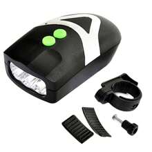 1pc 3LED Bicycle Horn Front Light, Mountain Bike Night Riding Bright Lighting Lamp, High Decibel Warning Horn - Multicolor - View 14