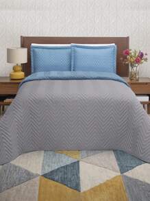 Home Elephant Edredón Ligero con Funda Capitonada King Size Dos Vistas Suave - Azul - Ver 6