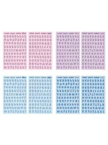 1 Pack Of 8 Pieces Of Notebook Decoration Letter Stickers, Cute Candy Color English Letter Transparent Stickers Notebook Card DIY Decoration Marker Stickers Scrapbook Decoration DIY Stickers Handmade DIY Crafts,School Supplies,Back To School