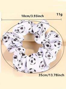 2pcs/Set Minimalist Football Shaped Hair Scrunchies, Versatile Fashion Accessories Suitable For Parties, Football Season For Kids - Multicolor - View 3