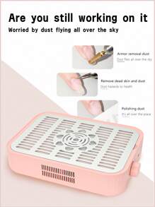 电动强力美甲吸尘器，适用于美甲，可充电式美甲吸尘器，升级版强力美甲吸尘风扇，适用于亚克力指甲、聚合物指甲延长胶卸除，美甲沙龙的理想设备 - 粉色 - 查看 8