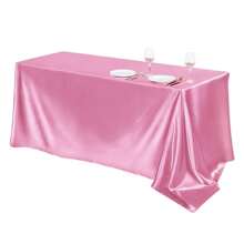1pc Elegant White Satin Tablecloth: Perfect For Wedding Banquets, Parties And Home Decor - Rectangular, Woven, Soft And Shiny - Multicolor - View 46