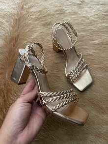 Women Heeled Sandals - 乾枯玫瑰色 - 查看 2