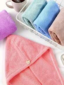 1 pièce Bonnet de séchage pour cheveux épaissi en molleton de corail, mignon cache-tête pour bain, serviette de séchage rapide pour cheveux pour une utilisation à la maison, adapté pour la vie quotidienne