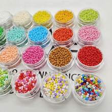 20g/Pack, Approx. 500pcs 3mm Solid Color Glass Seed Beads For DIY Jewelry Making - Multicolor - View 6