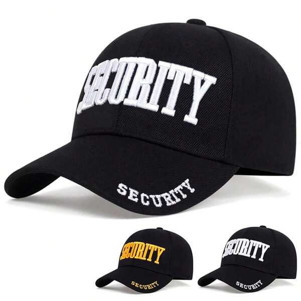 1 Stück Herren SECURITY Baseballcap mit Stickerei, verstellbarer Sonnenschutz Lässig Hut für Outdoor, Sport, Reisen, Strand, Partys, Frühling/Herbst