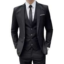 Men's Slim Formal Suit Italian Cut Complete Set (Pants + Blazer + Vest) - Xem 6