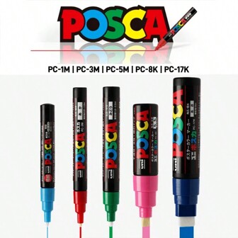 1 Pc Uni Acrylic Paint Marker Pen PC-1M/PC-3M/PC-5M/PC-8K/PC-17K Water-Based POP Advertising Poster Painting Graffiti Pen