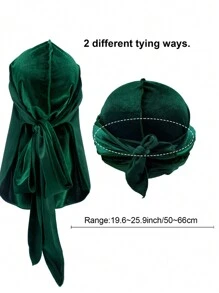 Awegeo 1st Heren Effen Kleur Fluwelen Durag Met Lange Staart, Thermisch Gevoerde Piratenmuts Hoofddoek Voor Buitensporten En Dagelijks Gebruik