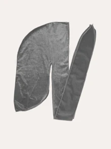 Awegeo 1st Heren Effen Kleur Fluwelen Durag Met Lange Staart, Thermisch Gevoerde Piratenmuts Hoofddoek Voor Buitensporten En Dagelijks Gebruik