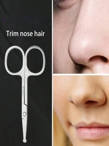 1 pieza Juego de tijeras de belleza profesionales de acero inoxidable con pinzas y tijeras pequeñas para cejas, pestañas y entusiastas de la belleza, que incluye un recortador de vello nasal con punta redondeada. Unisex, impermeable, que incluye tijeras de acero inoxidable para cejas, recortador de vello nasal con punta redondeada, tijeras para barba y belleza, tijeras de maquillaje con punta para pegatinas de cejas, recortador de vello nasal de acero inoxidable y tijeras para recortar cejas, pestañas y barbas.