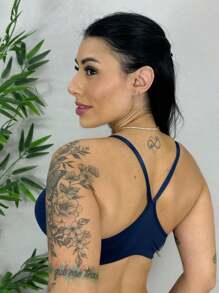 Ultra Comfortable Women's Top With Removable Pad And Adjustable Strap - 藏蓝色 - 查看 2